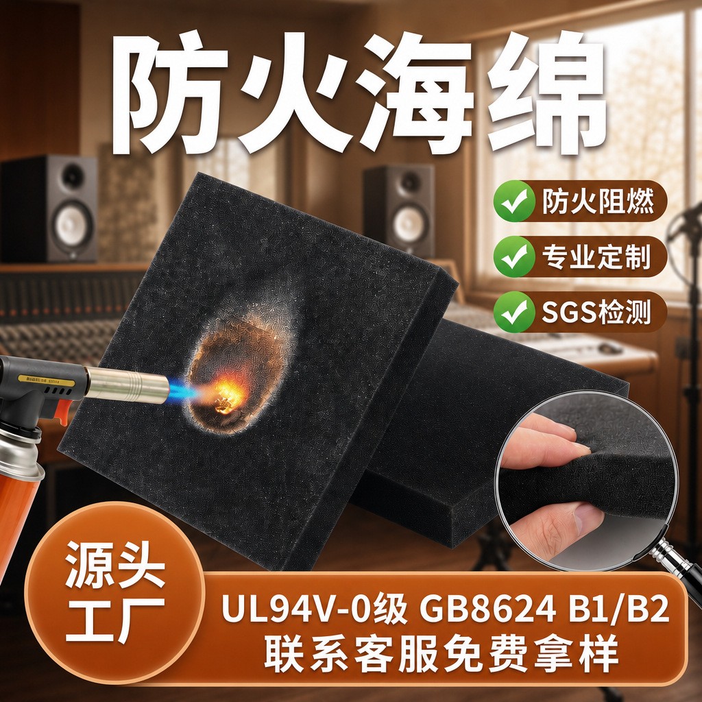 B1 级背胶阻燃海绵｜阻燃过滤功能海绵定制厂家 - 面向设备密封、汽车减震和建筑配套的阻燃海绵，可增加背胶与模切